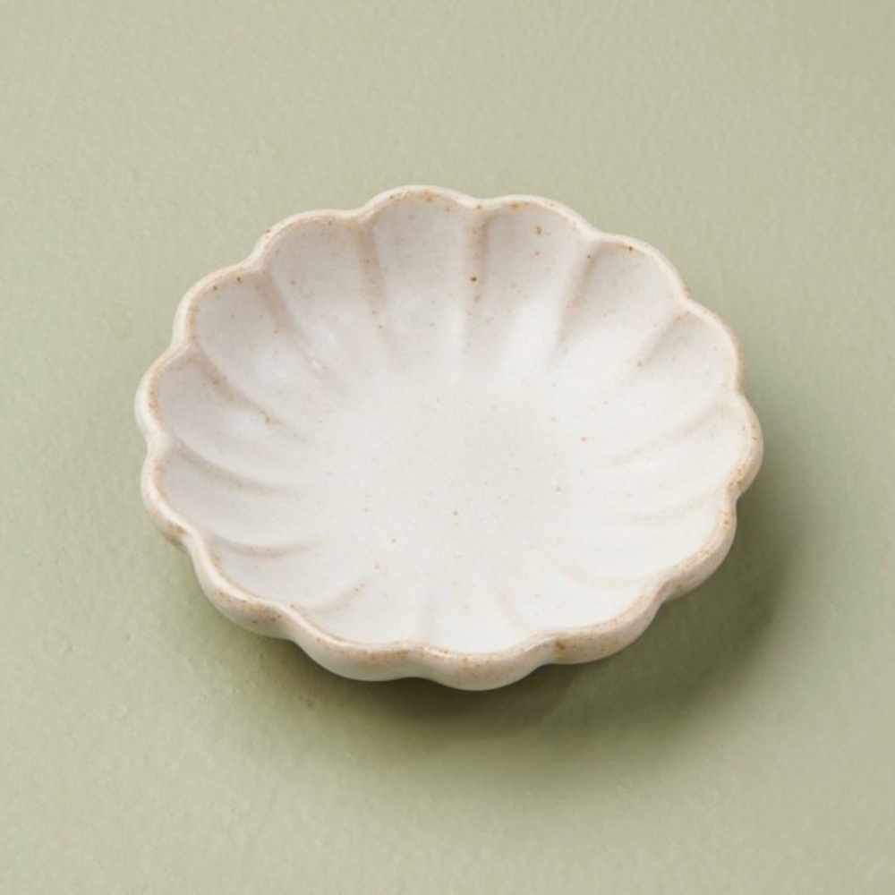 Hearth & Hand Magnolia Fluted Ceramic Trinket Dish Vintage Cream